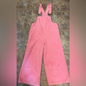 Girls Shop The Mint pink wide leg stretch denim overalls size L